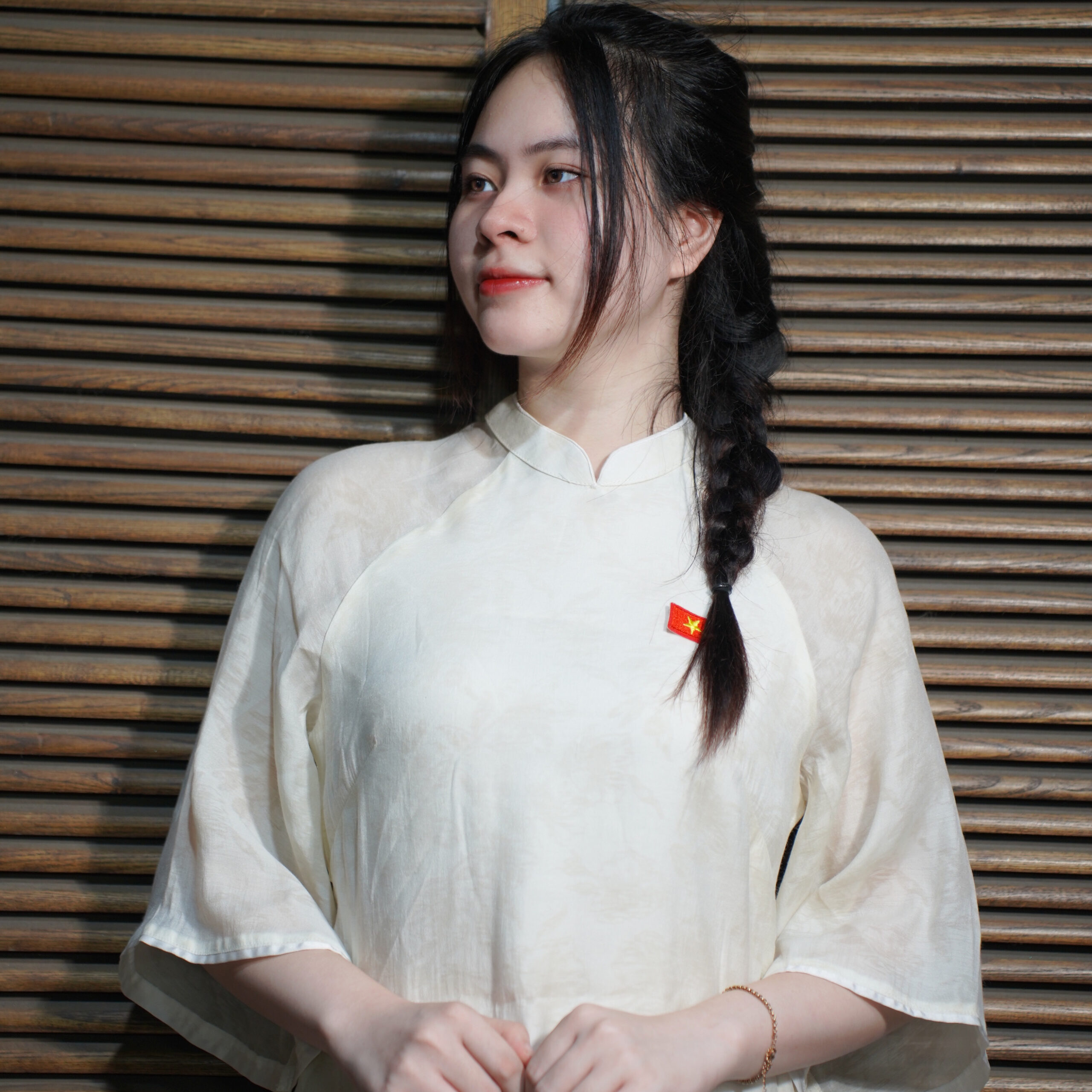 Áo Dài be xuông
