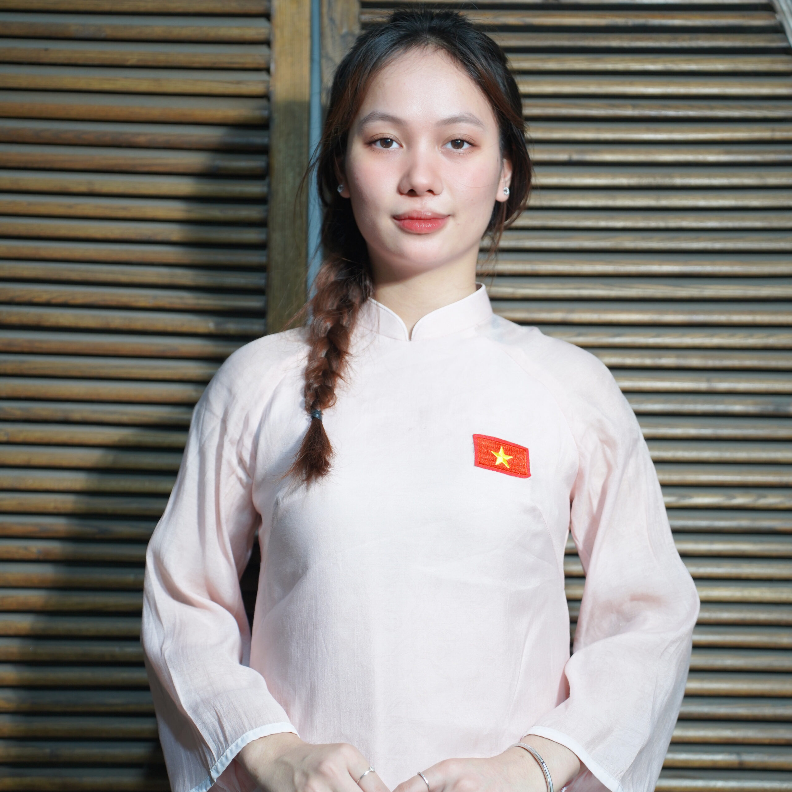 Áo Dài Hồng phấn nhạt